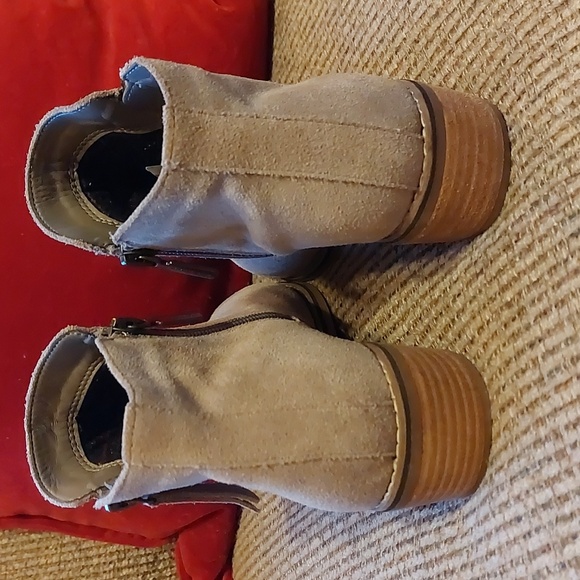 Blonde Suede Ankle Boots - Picture 3 of 9